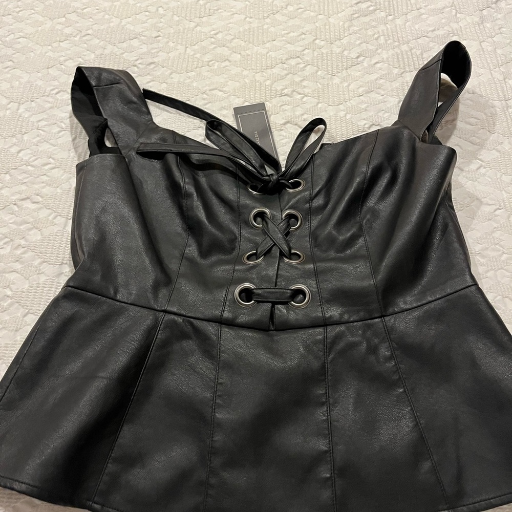 BCBG leather top